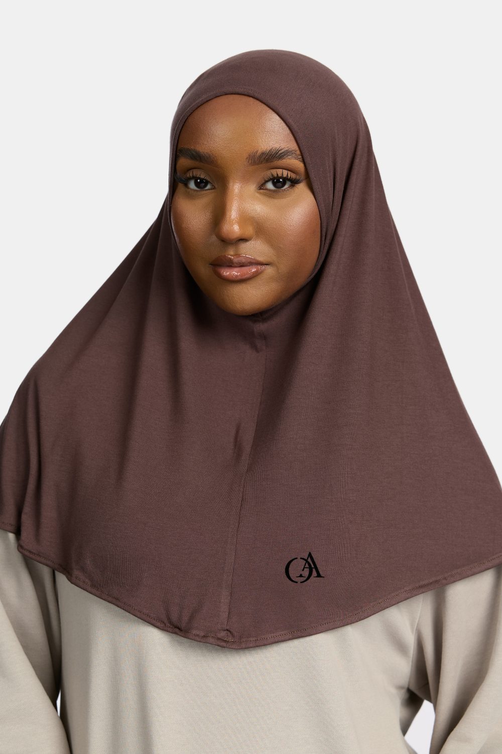 Bamboo jersey hijab Deep Brown