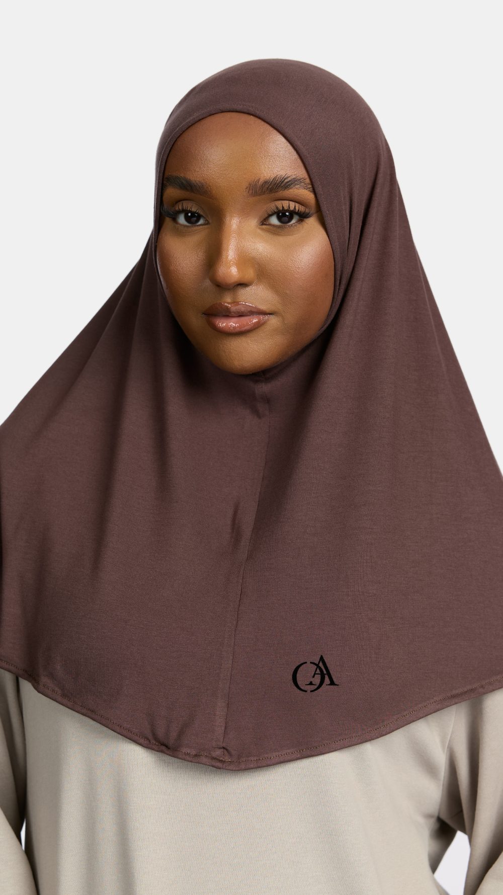 Bamboo jersey hijab Deep Brown