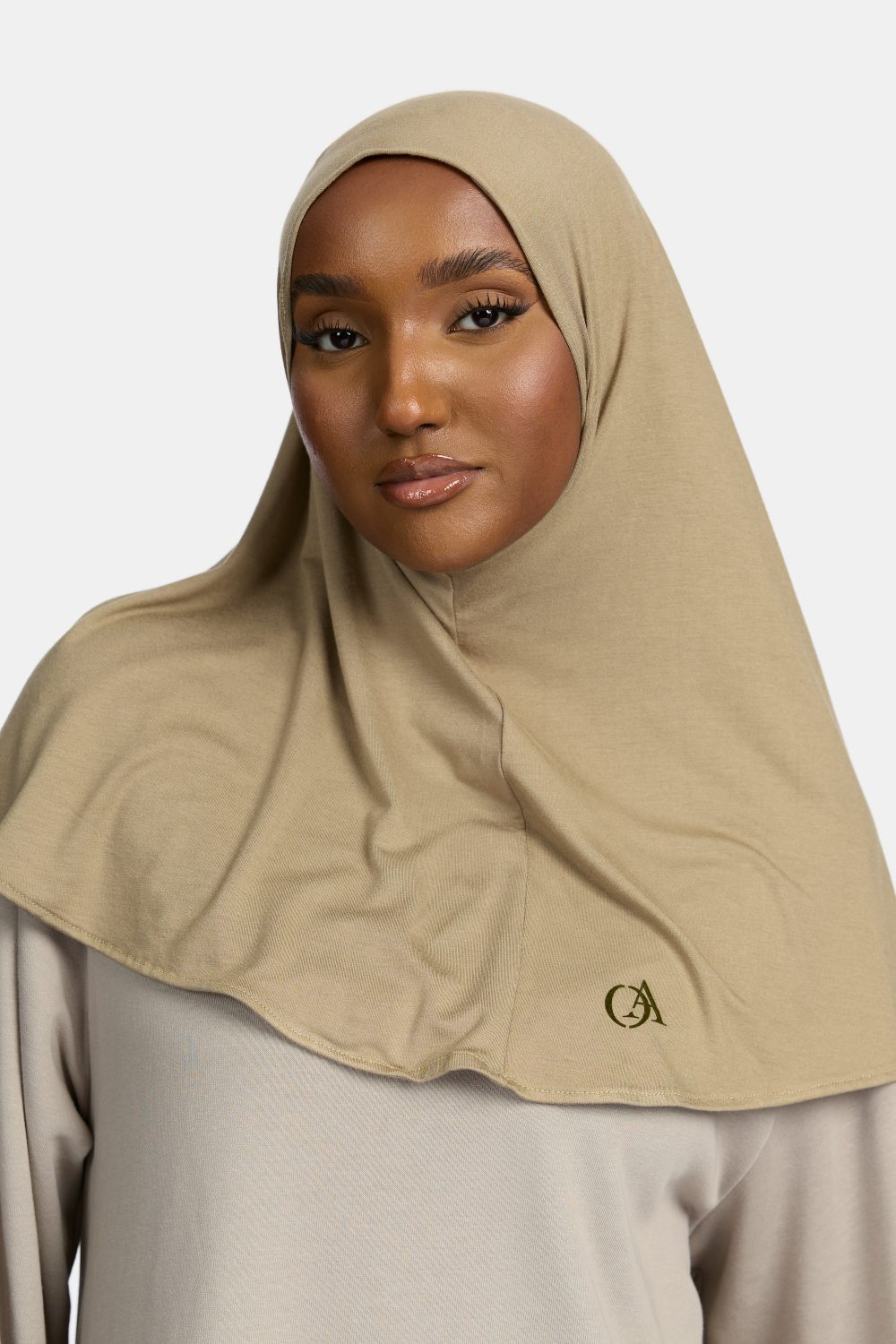 Bamboo jersey hijab Dove Khaki