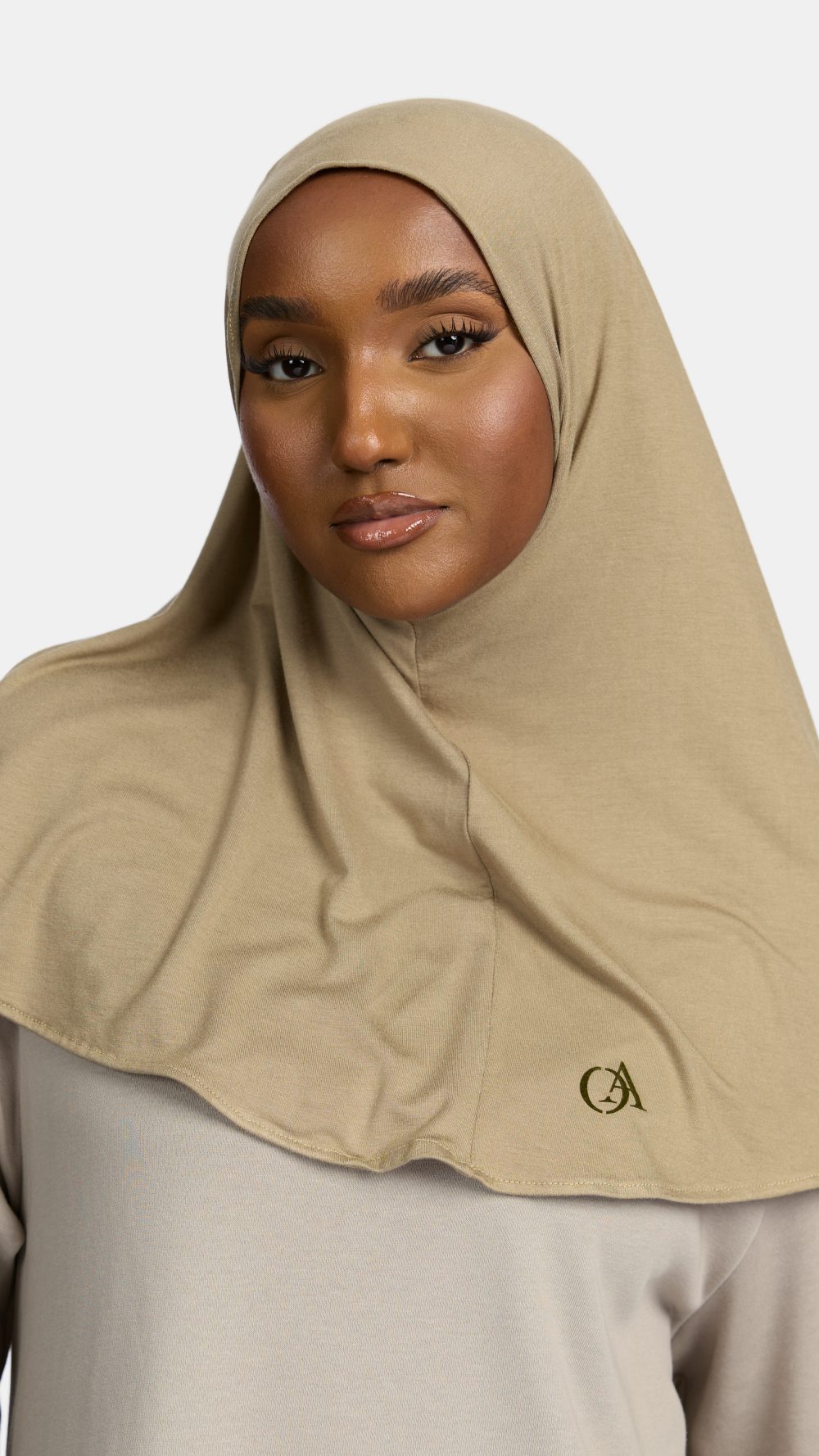 Bamboo jersey hijab Dove Khaki