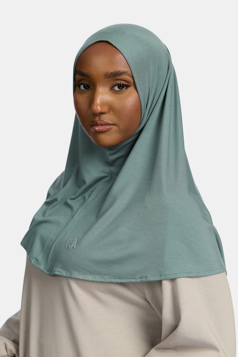 Bamboo jersey hijab Seafoam Green - Afbeelding 2