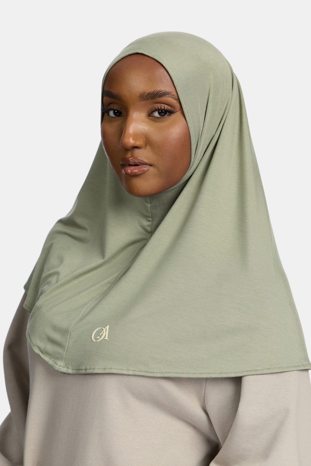 Bamboo jersey hijab Soft Sage - Afbeelding 2