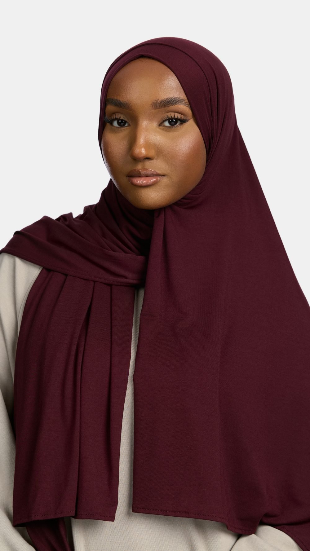 Bamboo jersey scarf Brown Purple