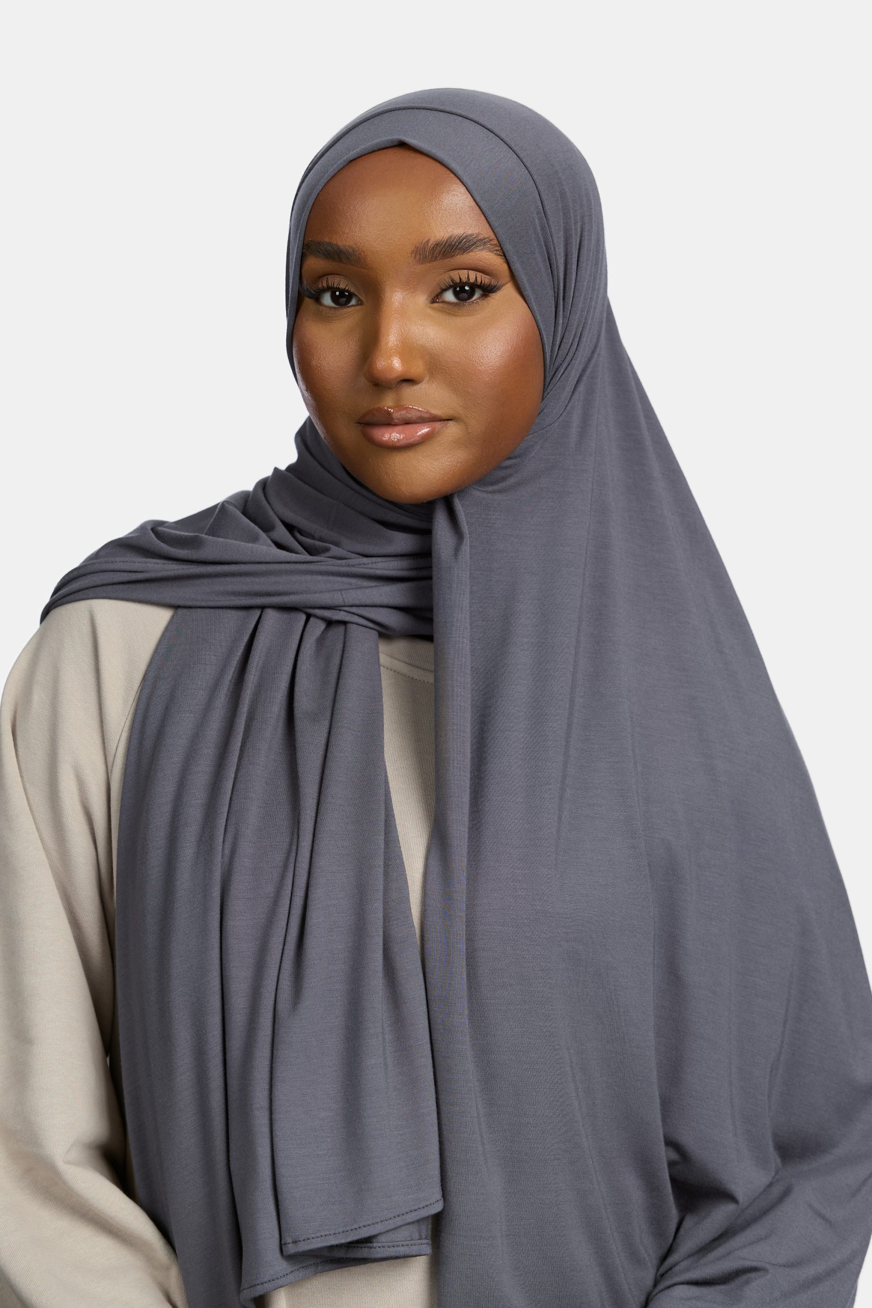 Bamboo jersey scarf Charcoal Blue