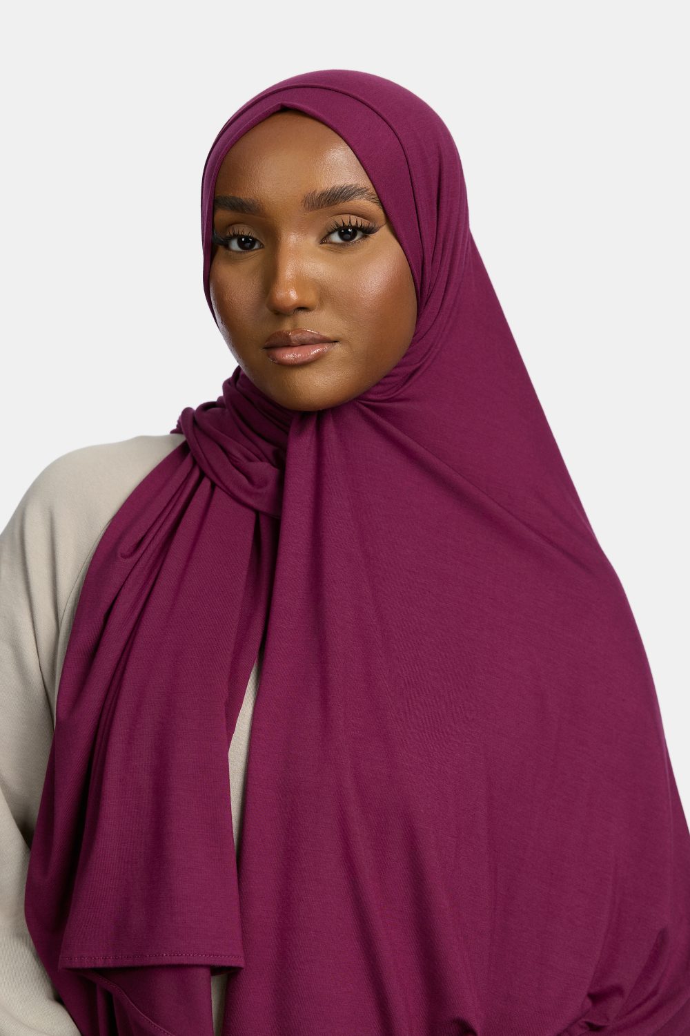Bamboo jersey scarf Egg Plant
