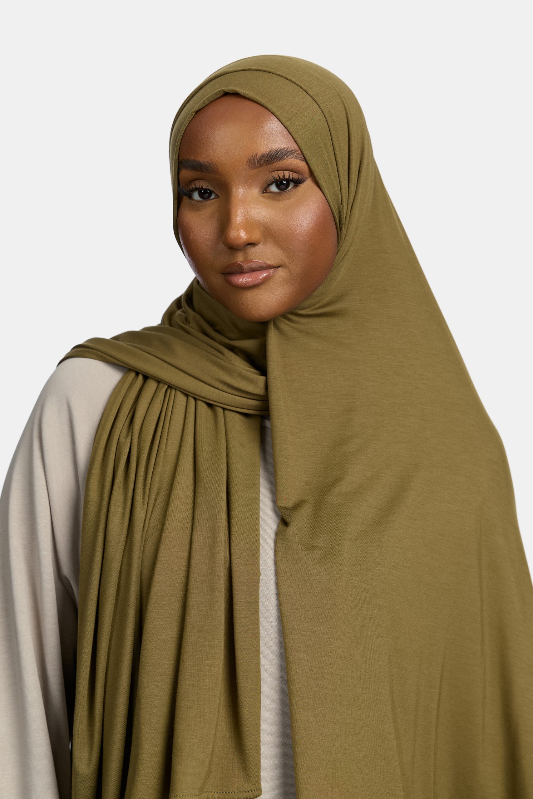 Bamboo jersey scarf Khaki