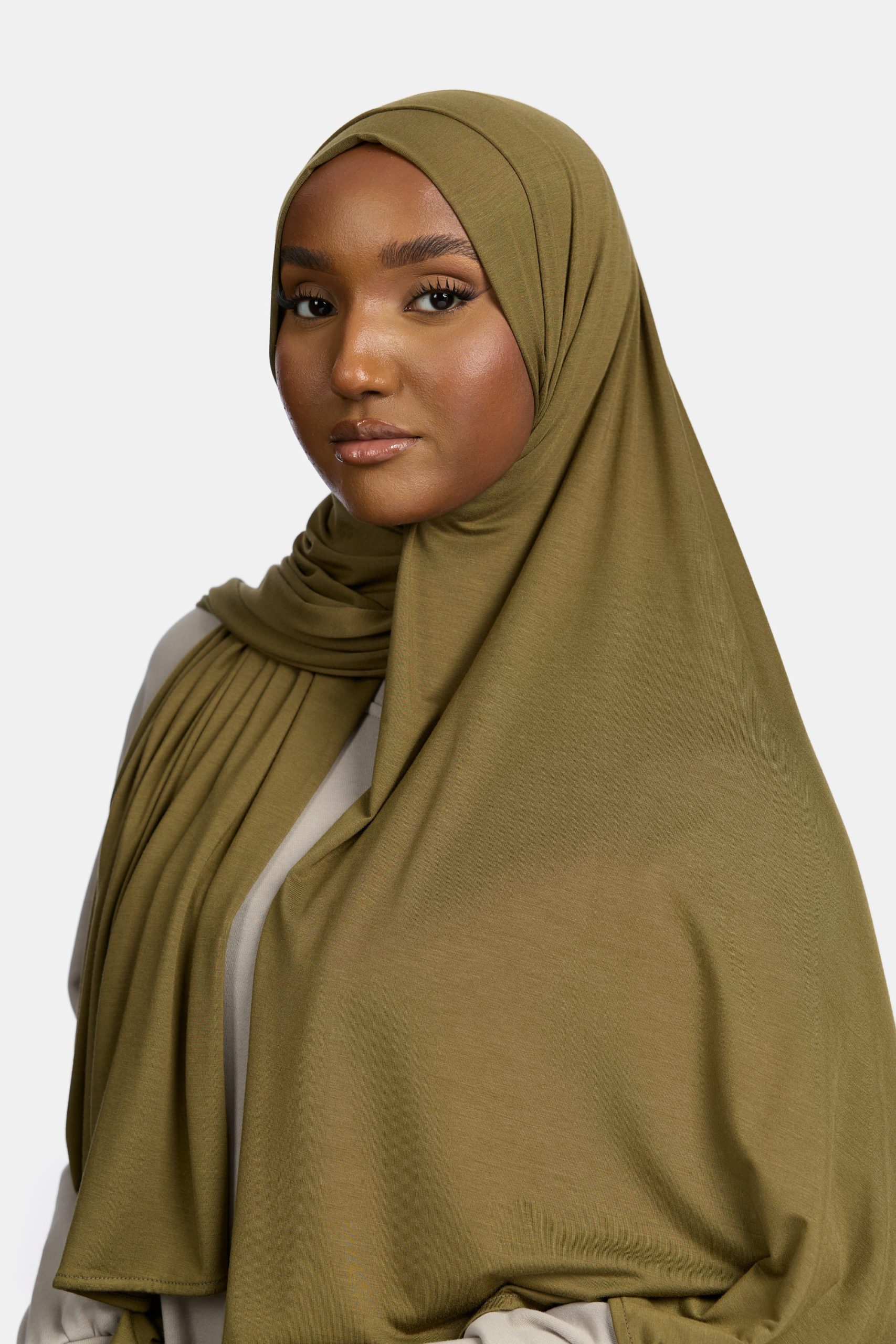 Bamboo jersey scarf Khaki - Afbeelding 2