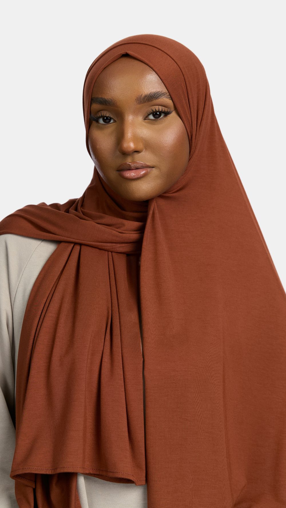 Bamboo jersey scarf Mahogany