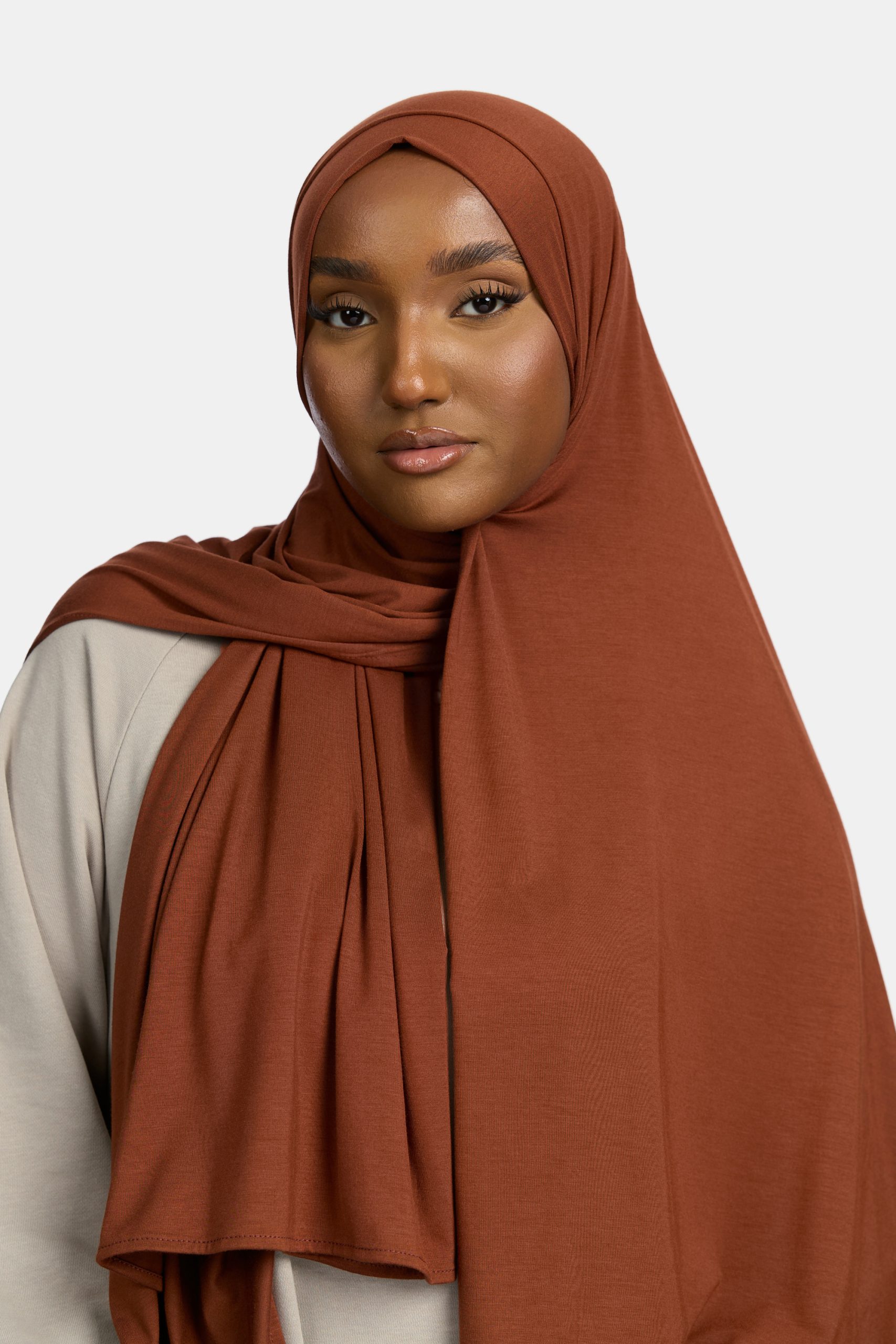 Bamboo jersey scarf Mahogany
