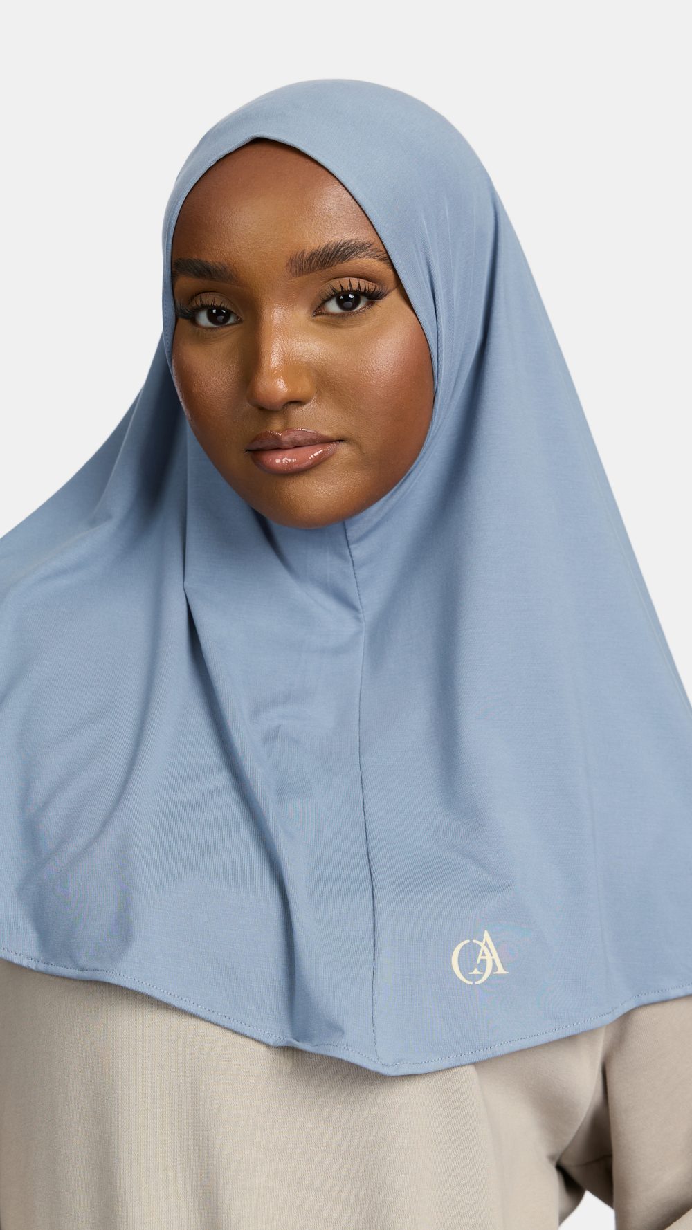 Breathable jersey hijab Aqua Blue