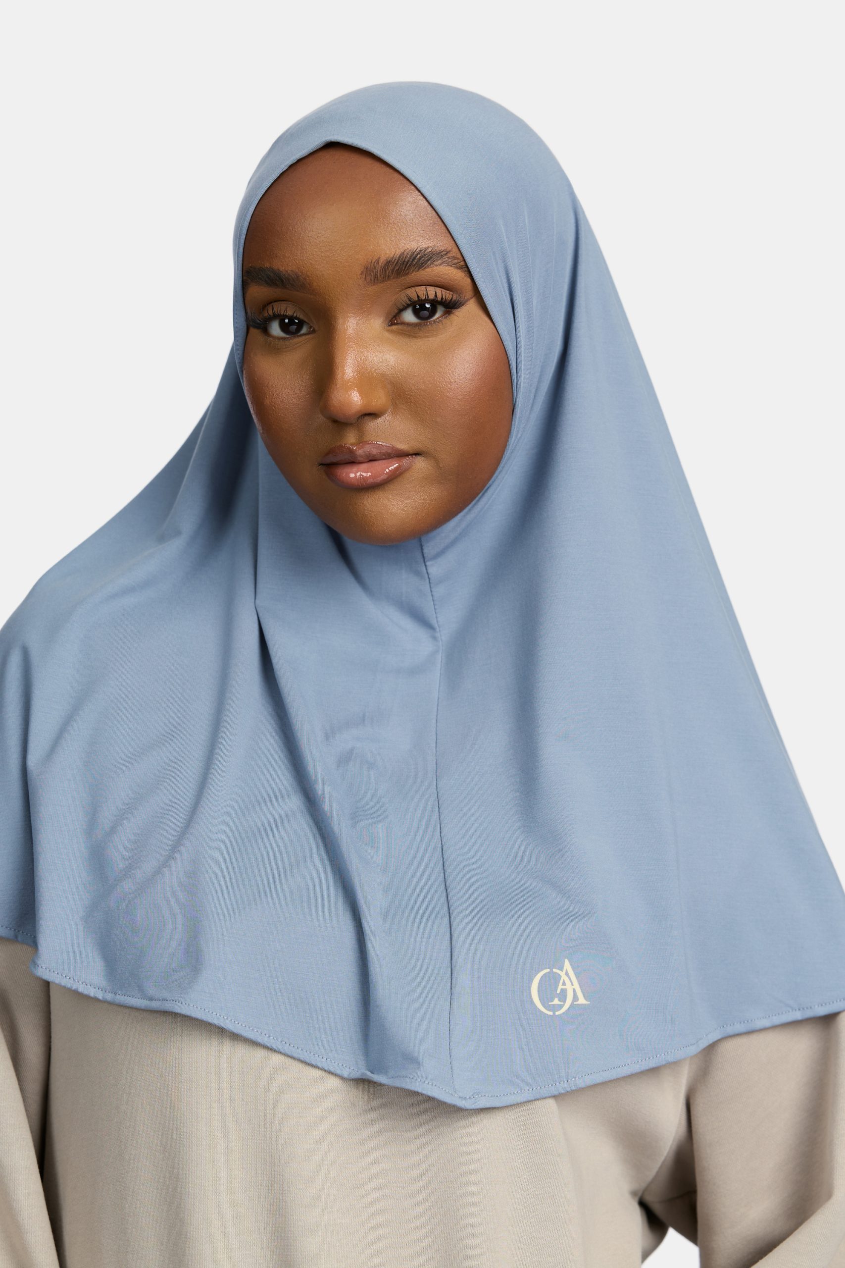 Breathable jersey hijab Aqua Blue