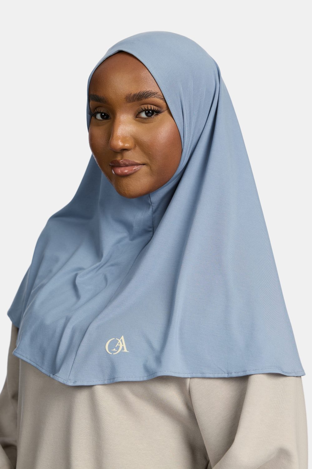 Breathable jersey hijab Aqua Blue - Afbeelding 2
