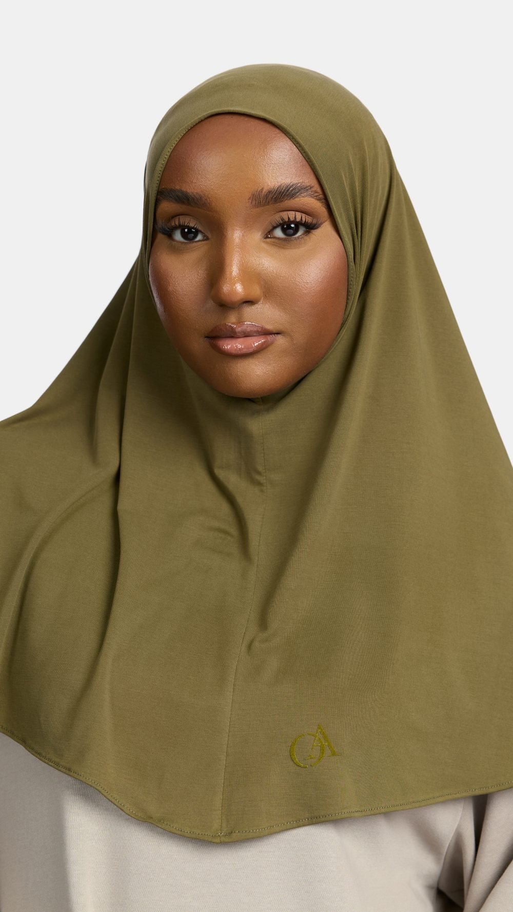 Breathable jersey hijab Khaki