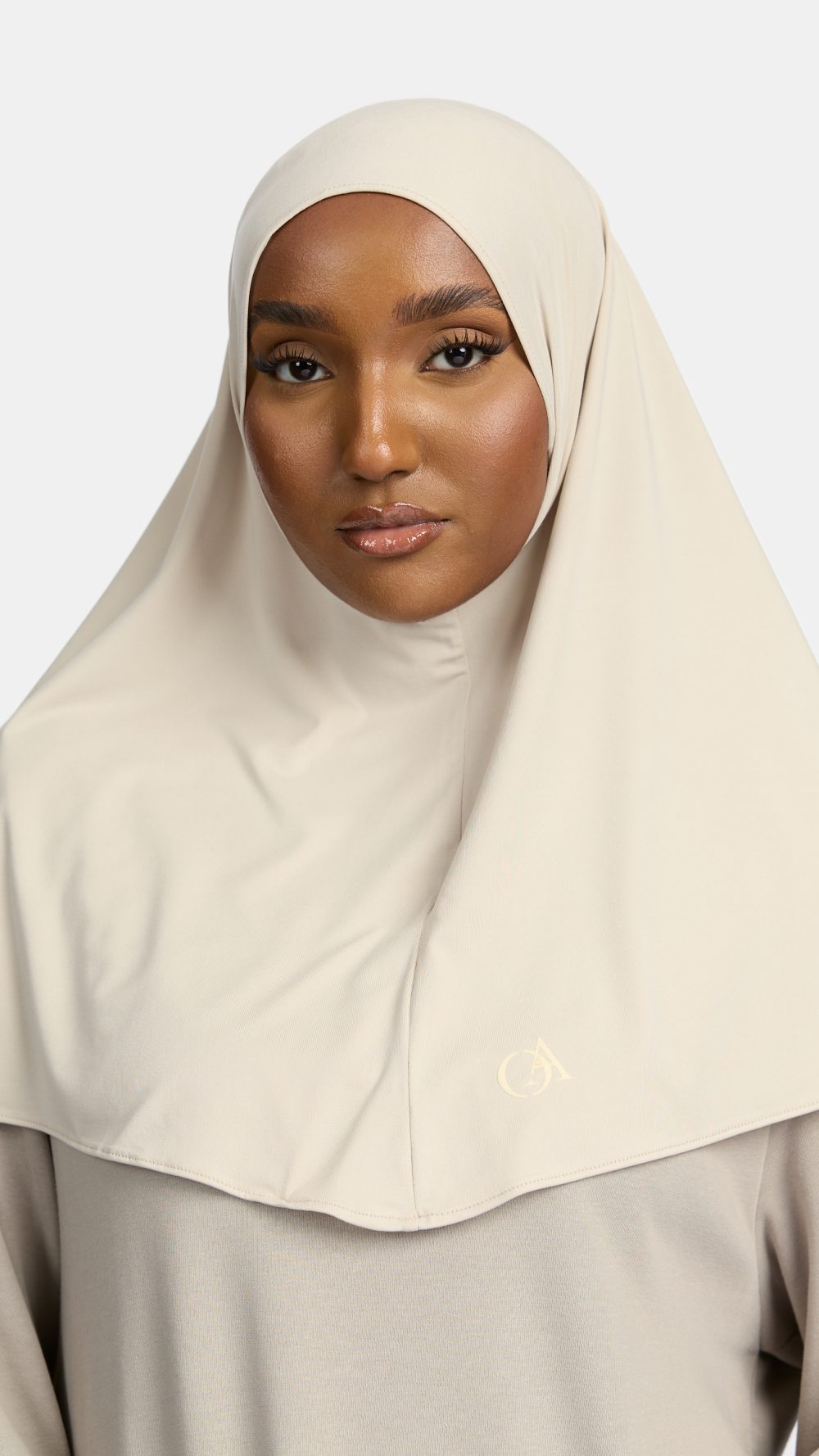 Breathable jersey hijab White Cream