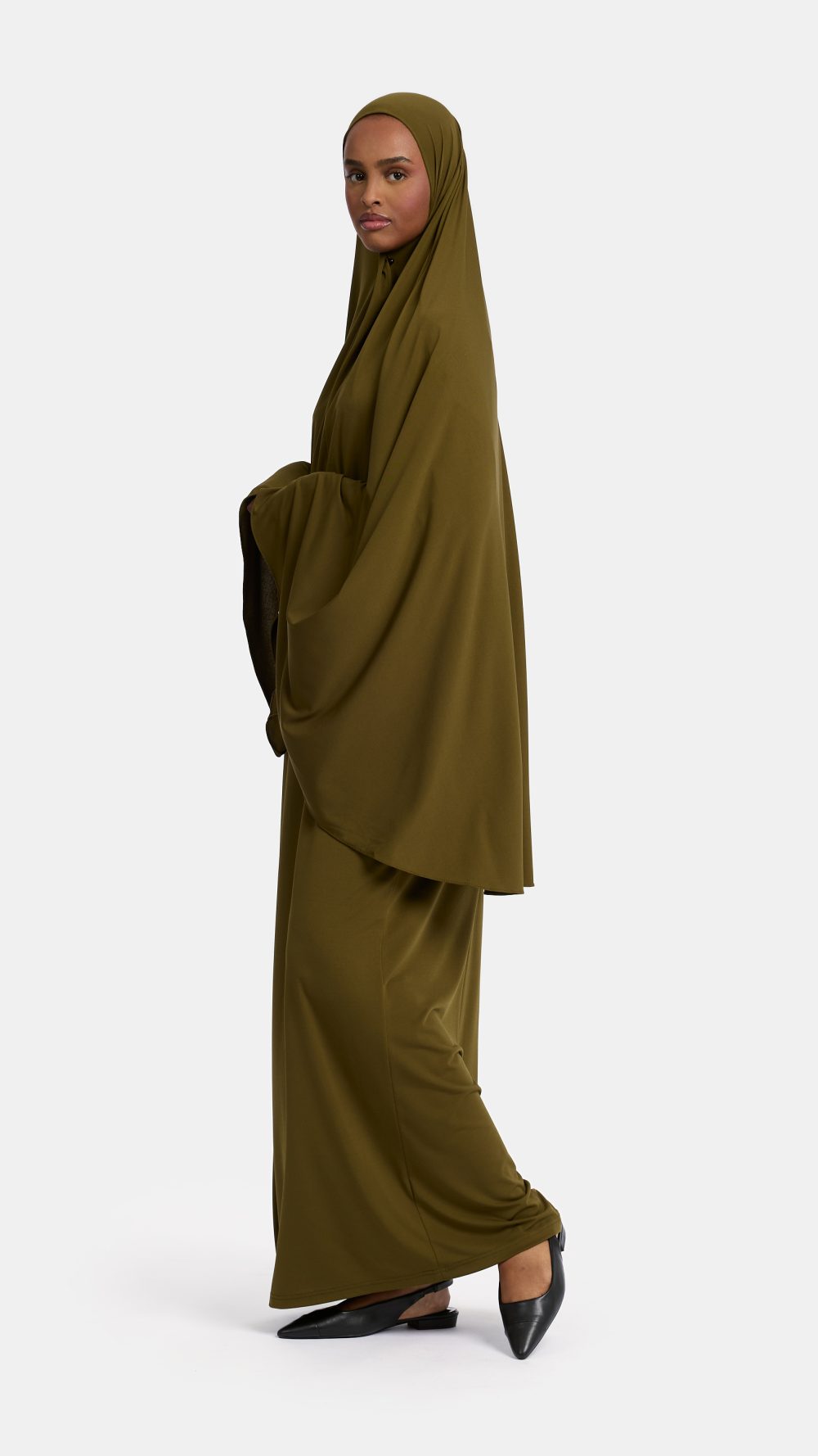Jersey abaya set Dark Olive