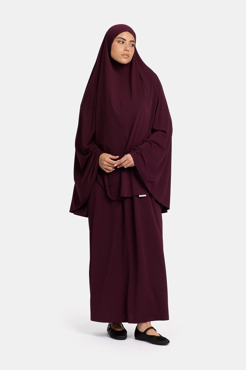 Jersey abaya set Egg Plant - Afbeelding 2