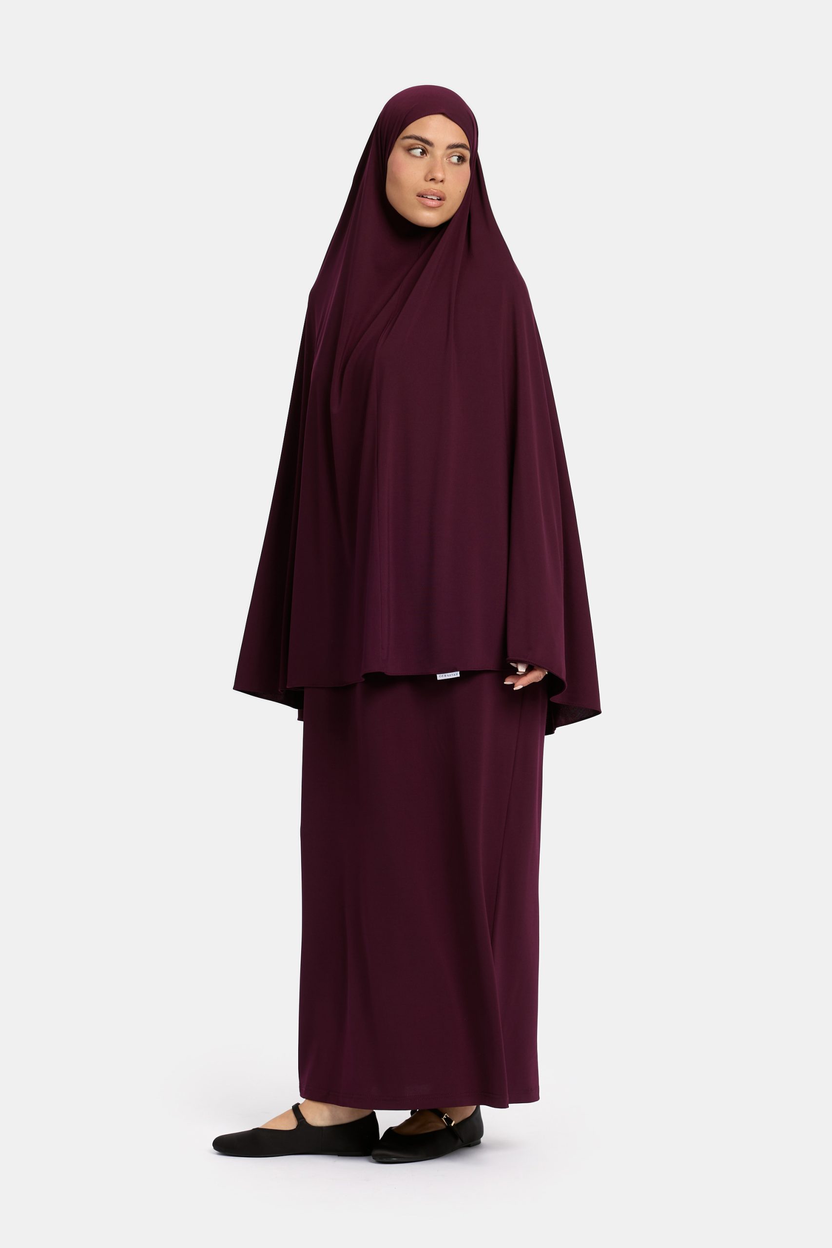 Jersey abaya set Egg Plant
