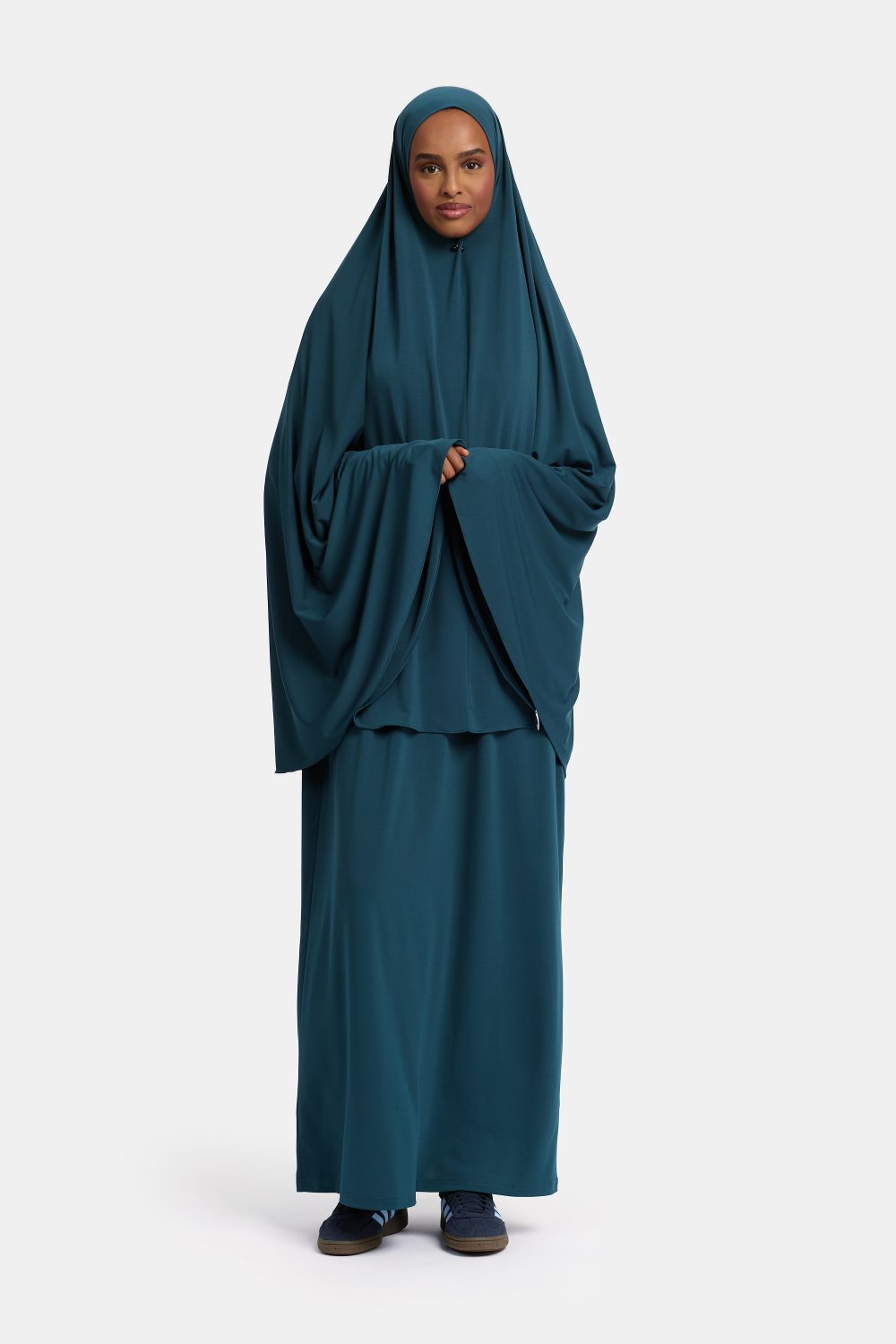 Jersey abaya set Petrol Green