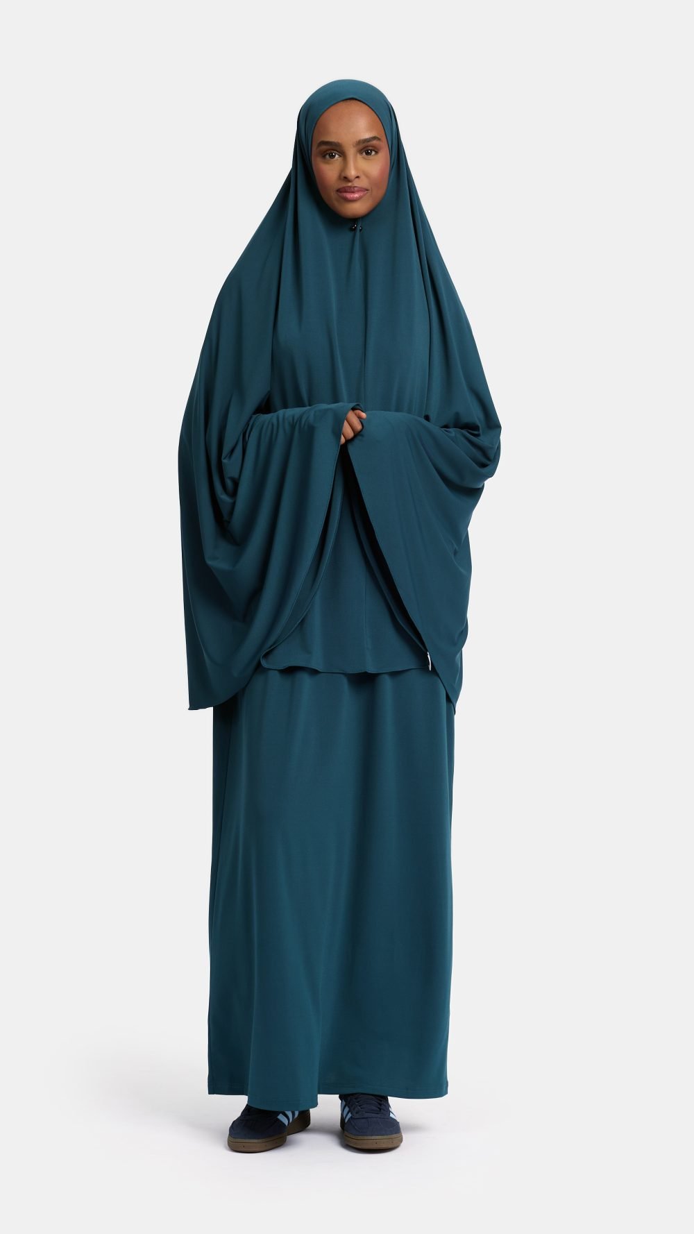 Jersey abaya set Petrol Green