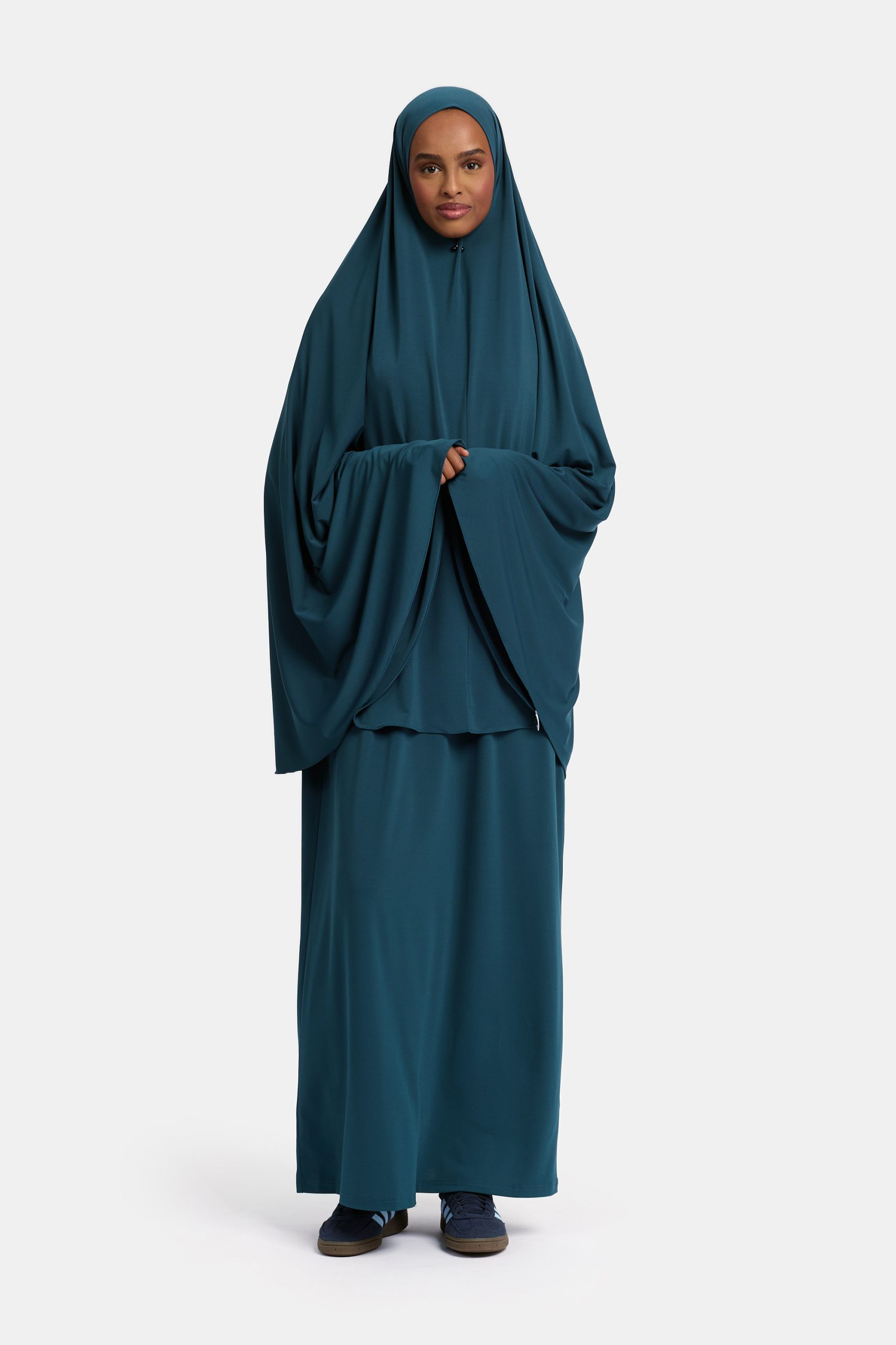 Jersey abaya set Petrol Green