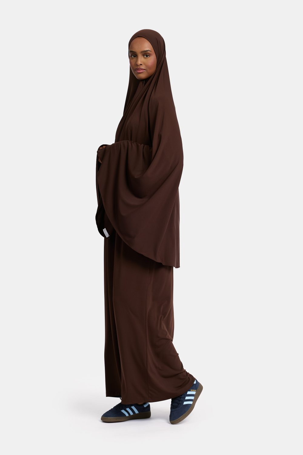 Jersey abaya set Dark Brown