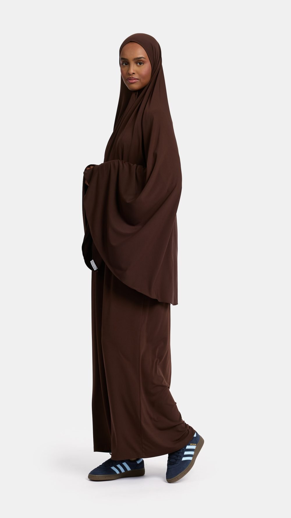 Jersey abaya set Dark Brown