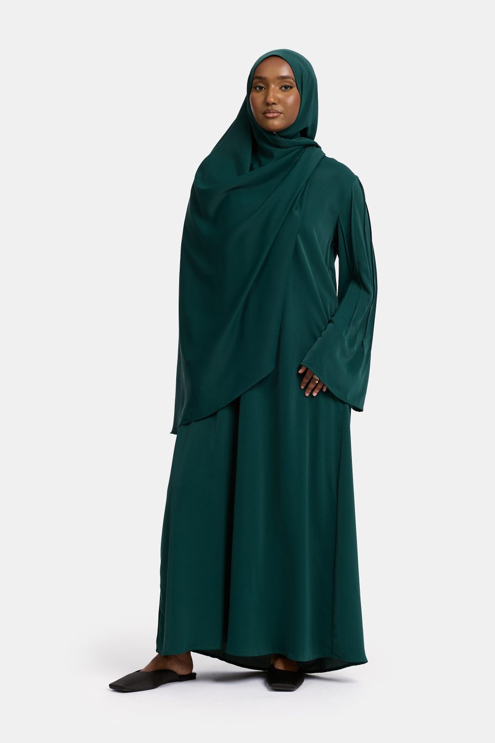Finesse abaya Deep Petrol - Afbeelding 2