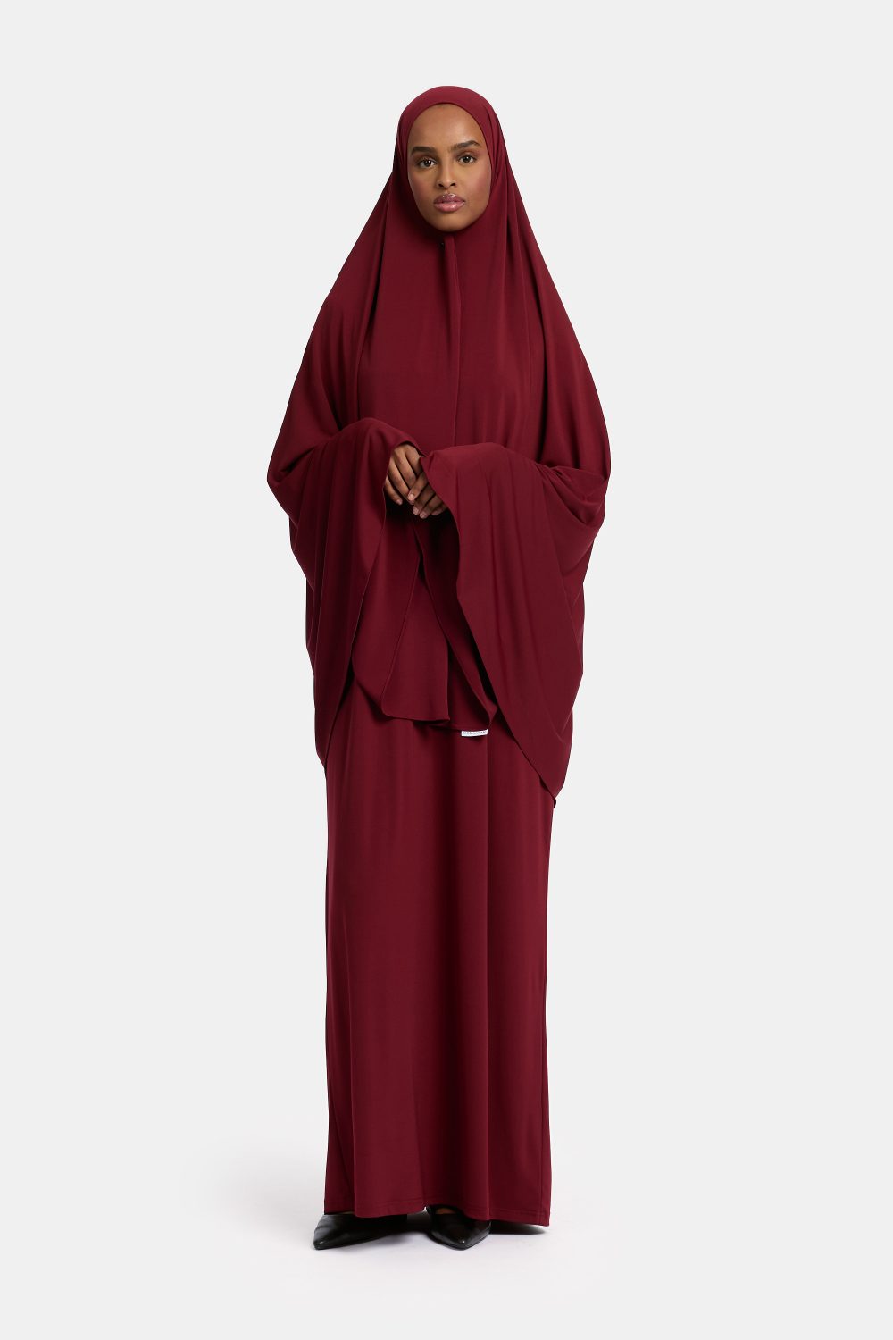 Jersey abaya set Burgundy - Afbeelding 3