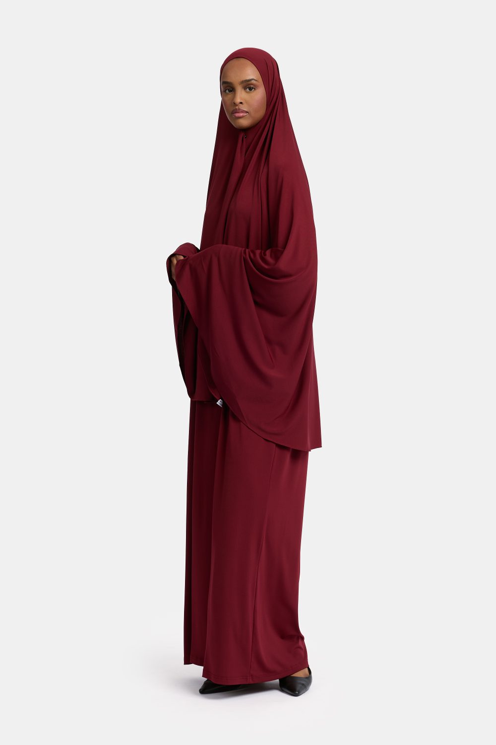 Jersey abaya set Burgundy