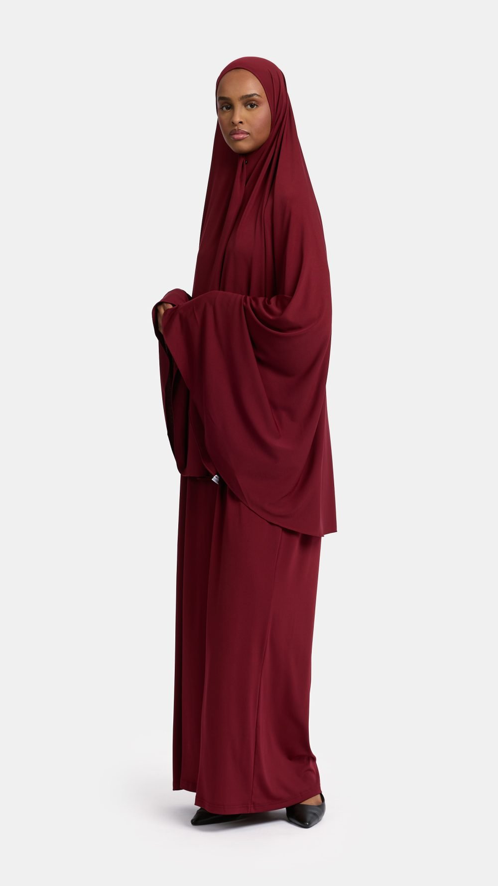 Jersey abaya set Burgundy