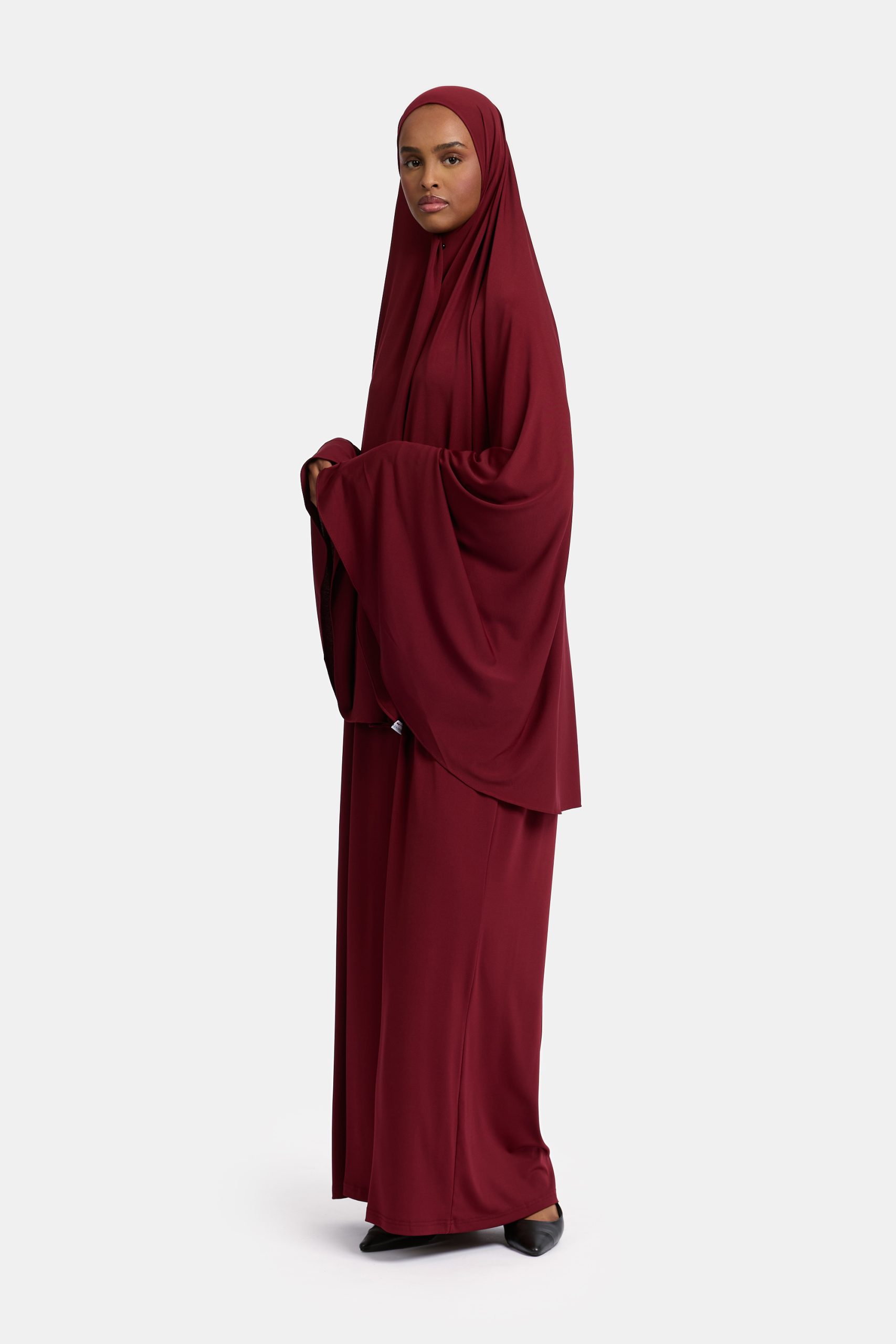 Jersey abaya set Burgundy