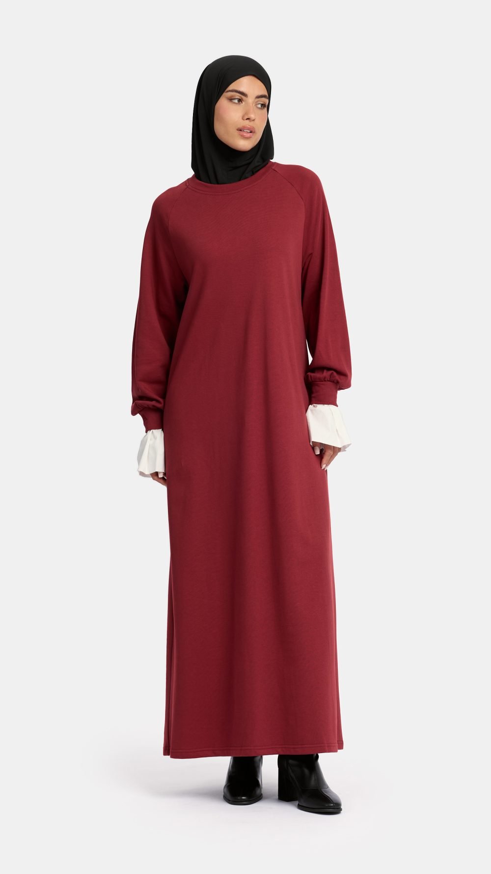 Sweater blouse abaya Burgundy