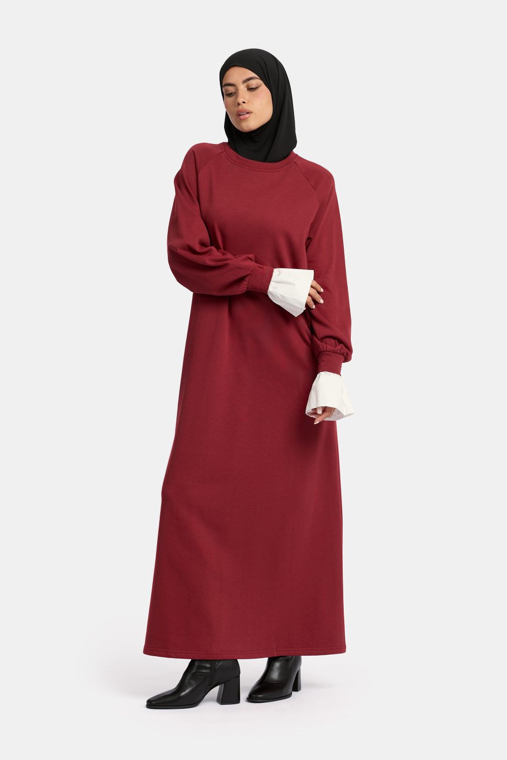 Sweater blouse abaya Burgundy - Afbeelding 3