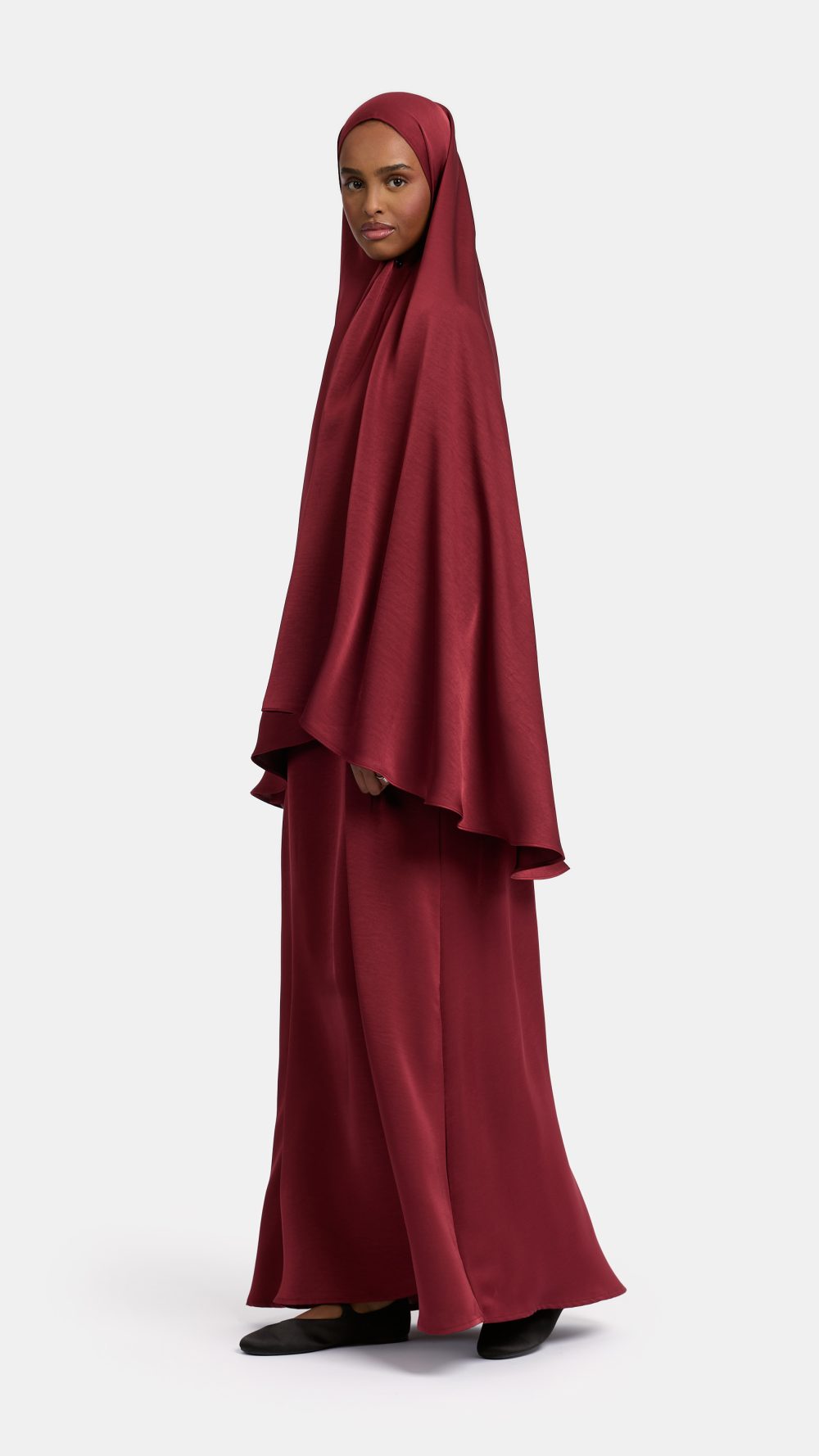 Heup khimar Brown Red (Finesse Satin)