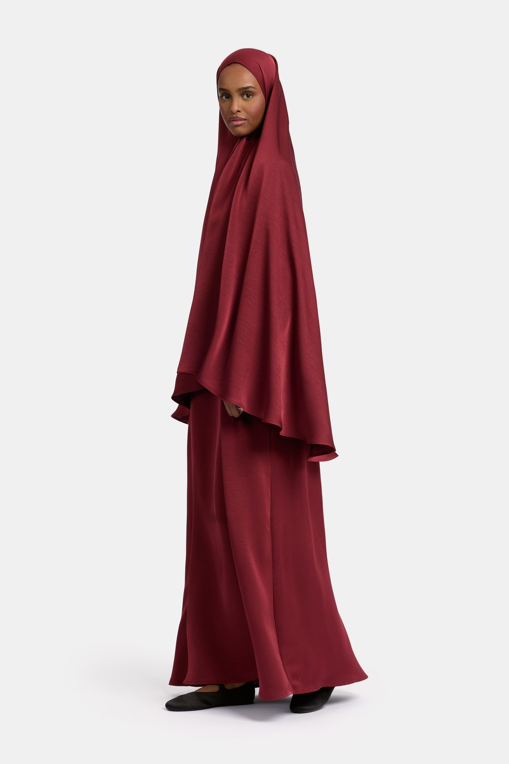 Heup khimar Brown Red (Finesse Satin)