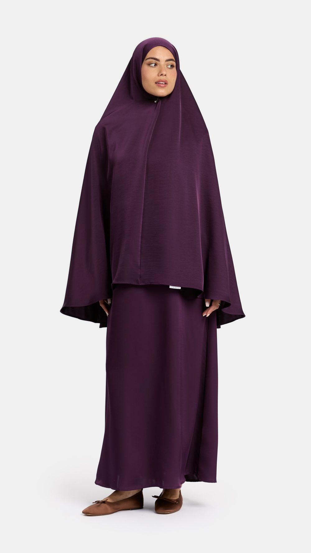 Heup khimar Burnt Maroon (Finesse Satin)