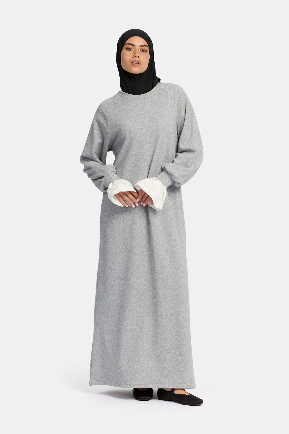 Sweater blouse abaya Jogging Grey - Afbeelding 2