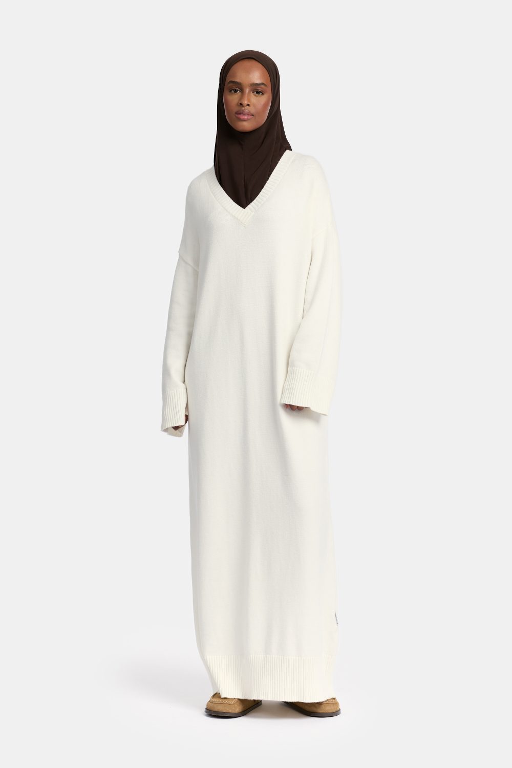 Tricot abaya Off White