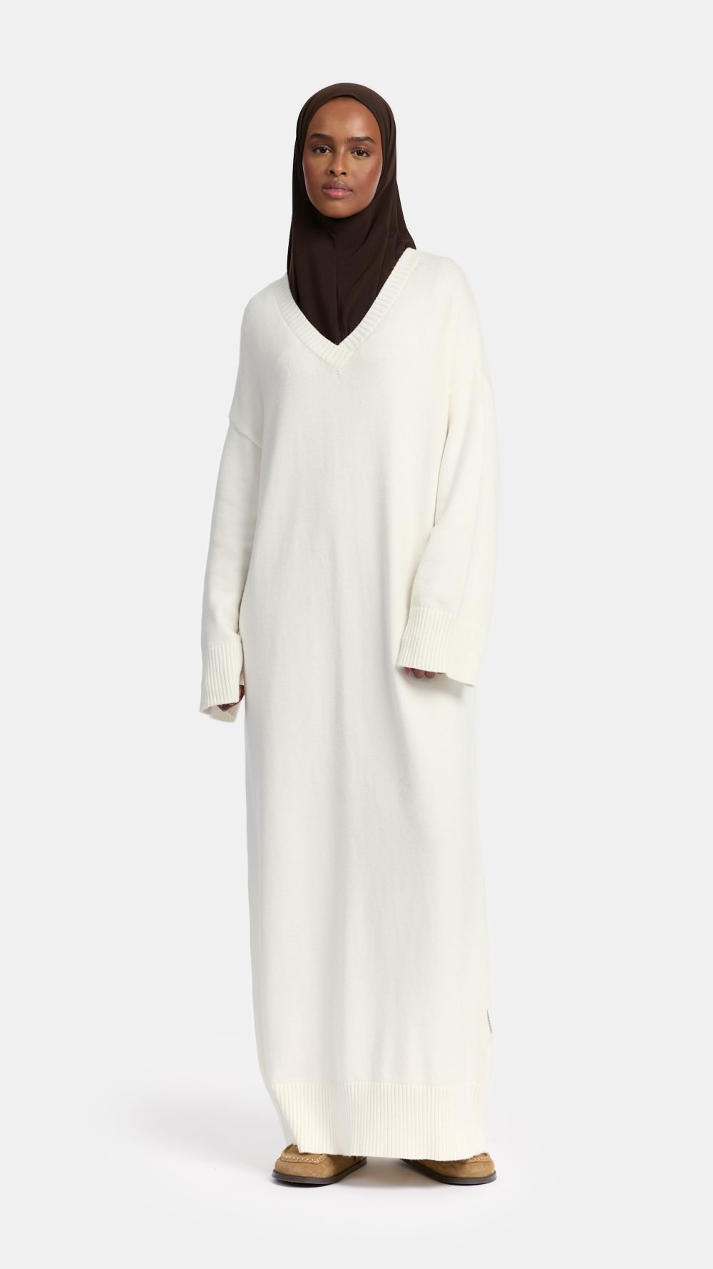 Tricot abaya Off White