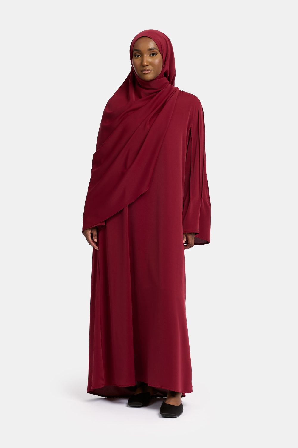 Finesse abaya Deep Bordeaux - Afbeelding 2
