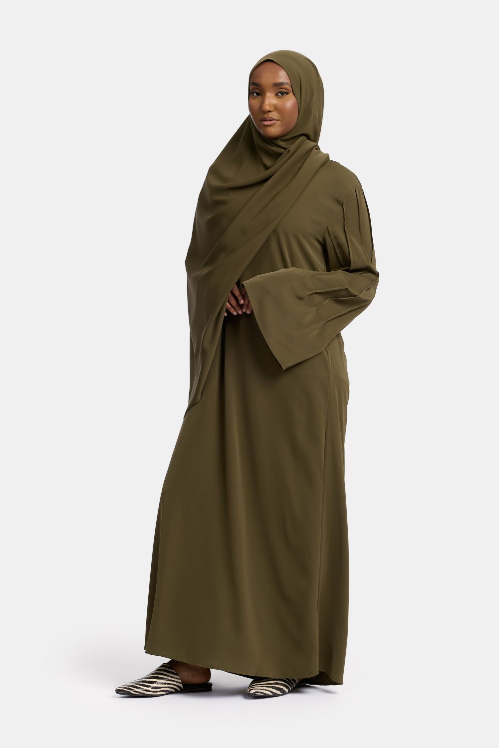 Finesse abaya Deep Khaki - Afbeelding 3