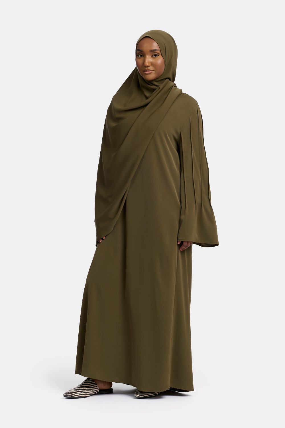 Finesse abaya Deep Khaki - Afbeelding 2