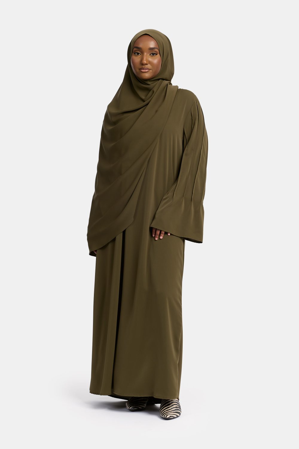 Finesse abaya Deep Khaki