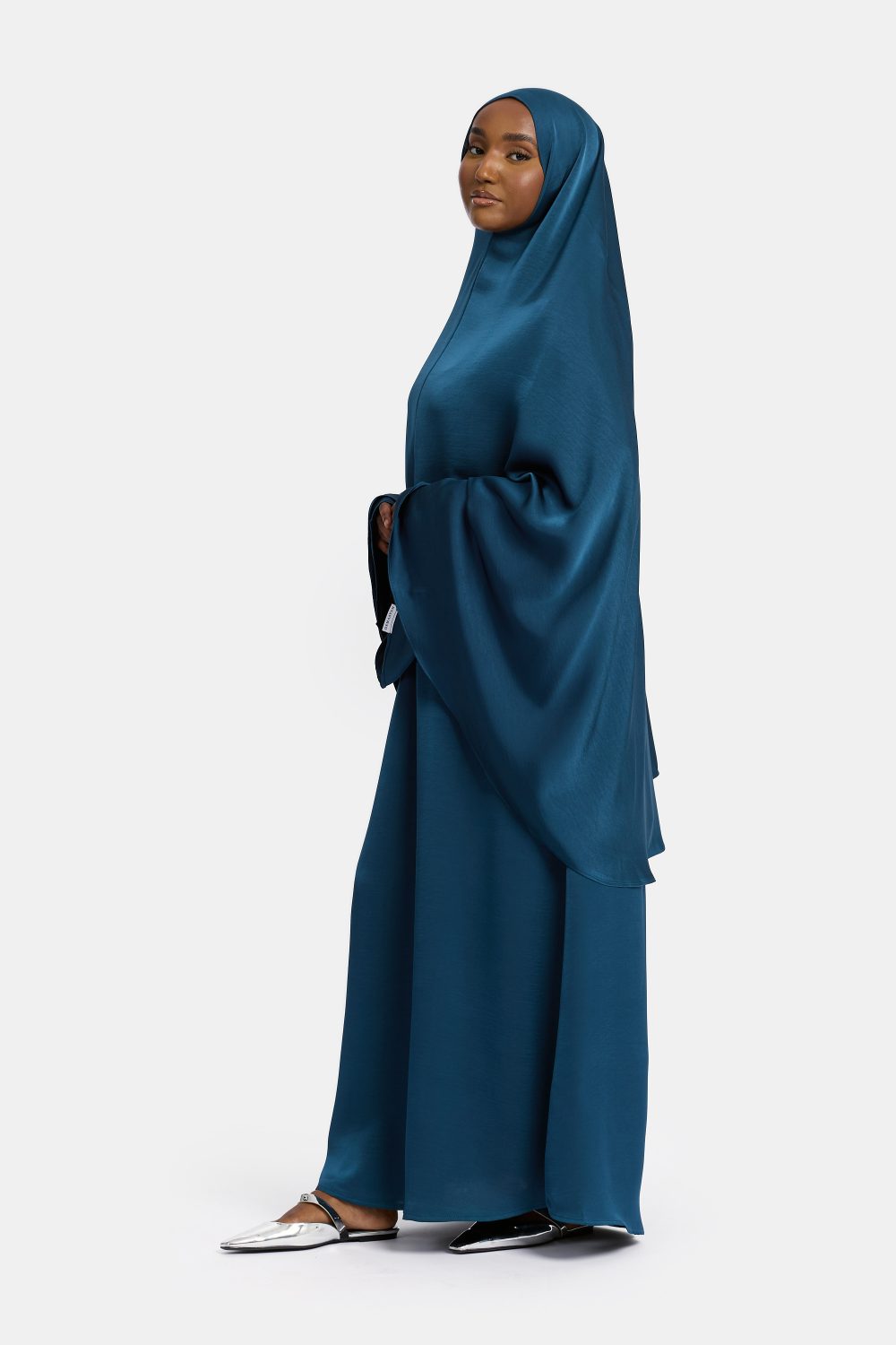 Heup khimar Arabian green (Finesse Satin) - Afbeelding 2