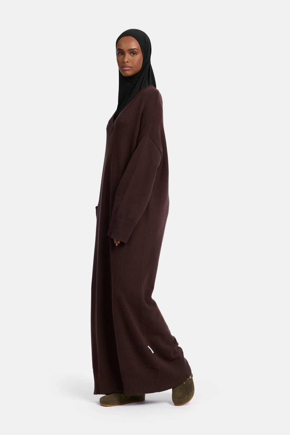 Tricot abaya Espresso - Afbeelding 2