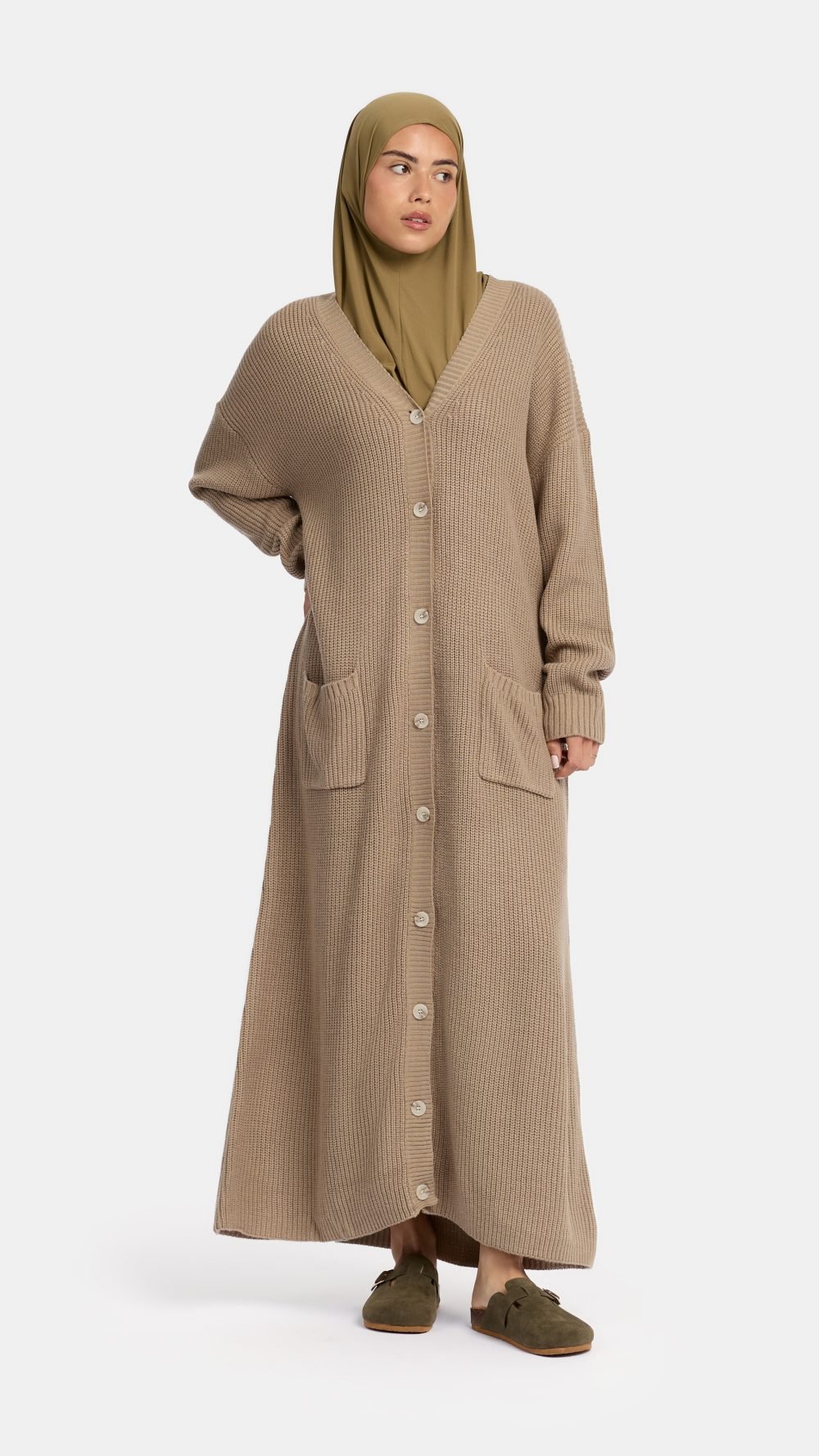 Knitted cardigan Taupe
