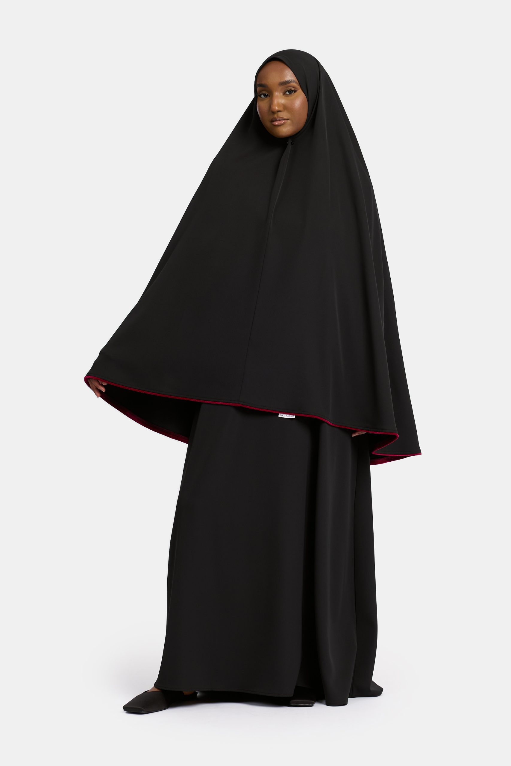 Velvet khimar Black