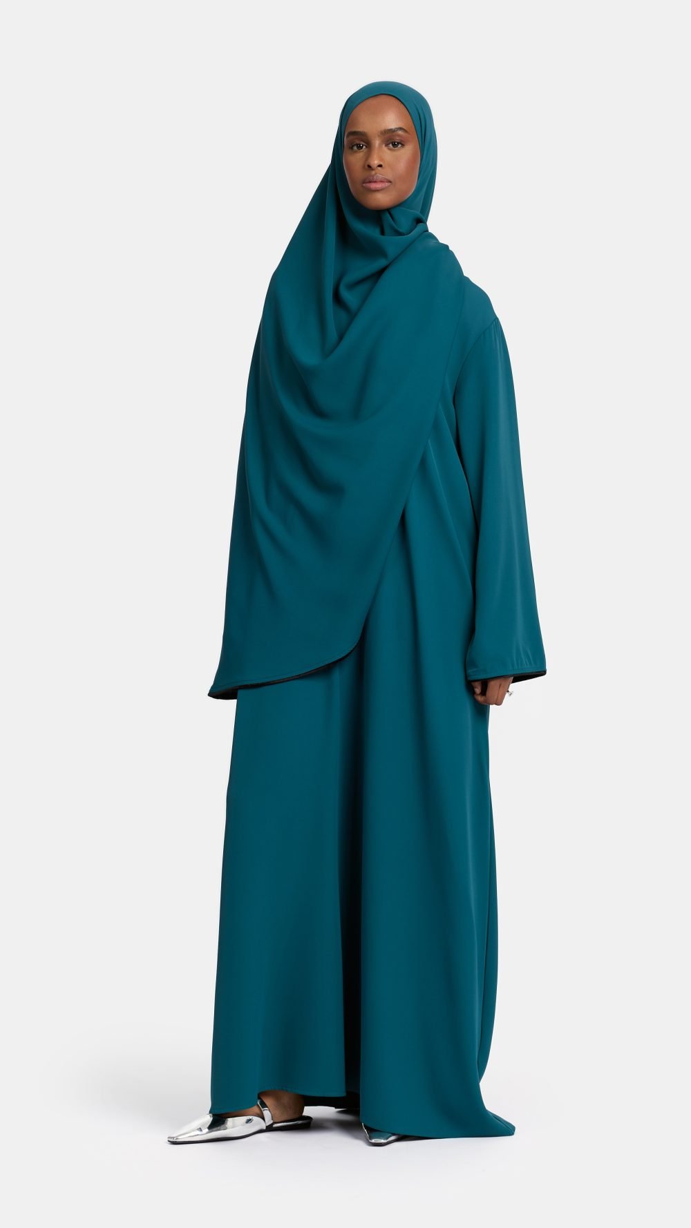 Velvet abaya Petrol