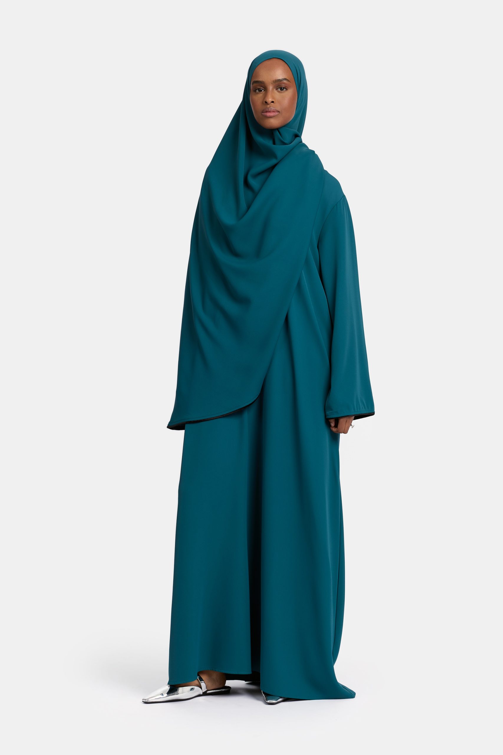 Velvet abaya Petrol