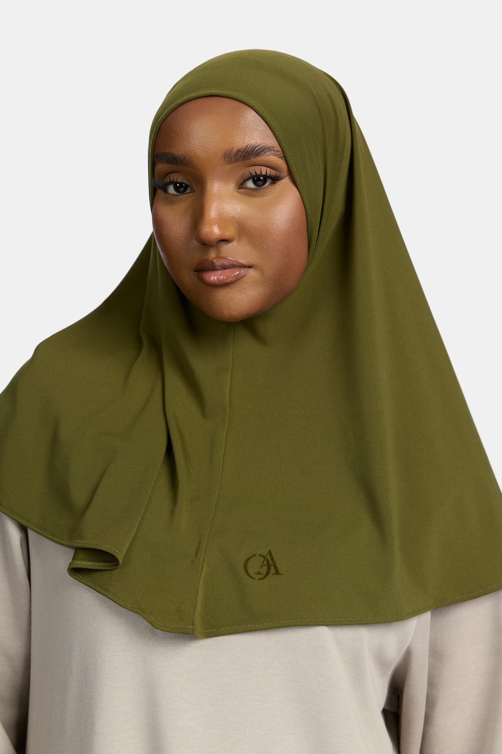 Premium jersey hijab Dark Khaki